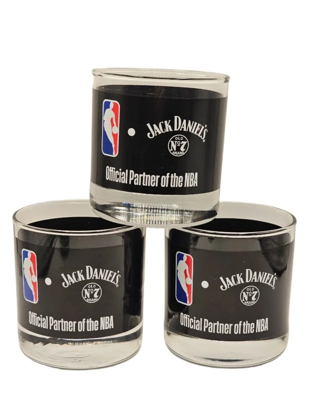 Jack Daniels Highball / Whiskey Rocks Glasses, with NBA Team Logos Set of 4